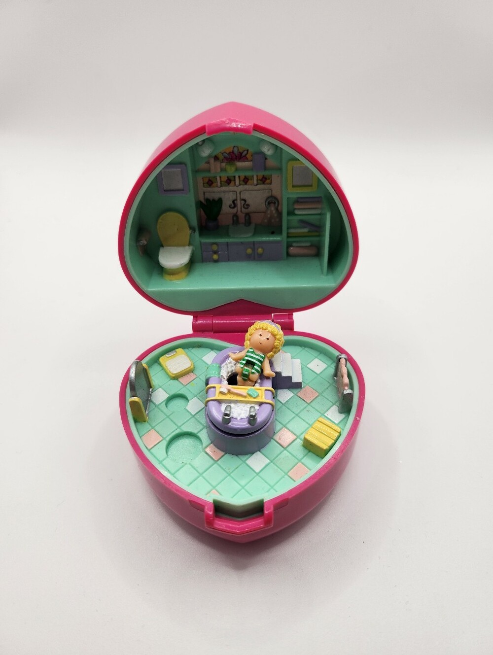 Vintage Bluebird 1991 Polly Pocket Bathtime Fun With Polly And Bath